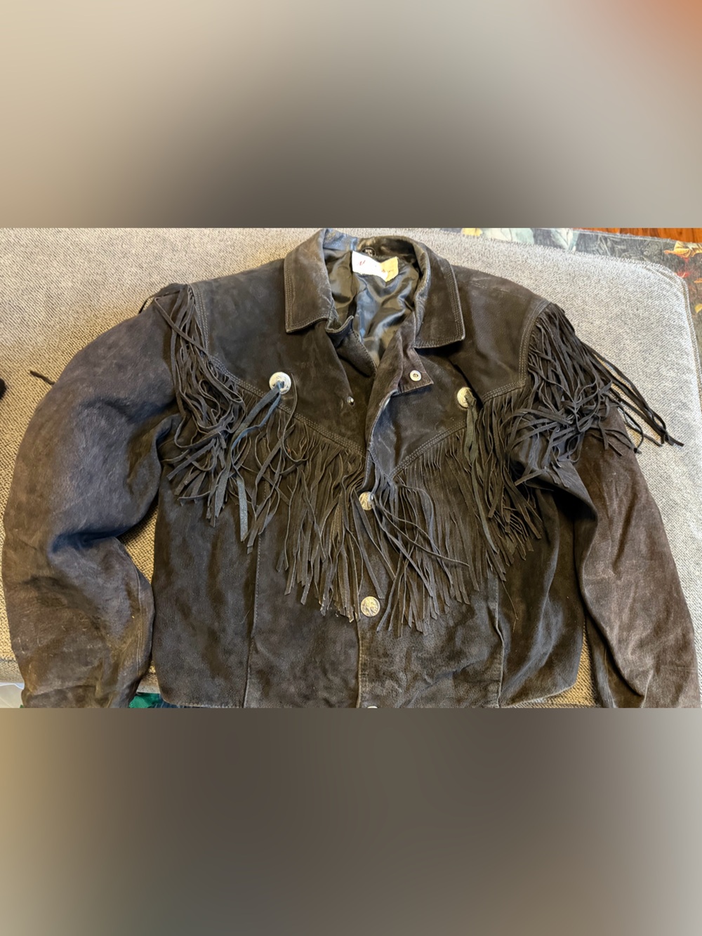 Women's Black Suede Fringe Leather Jacket